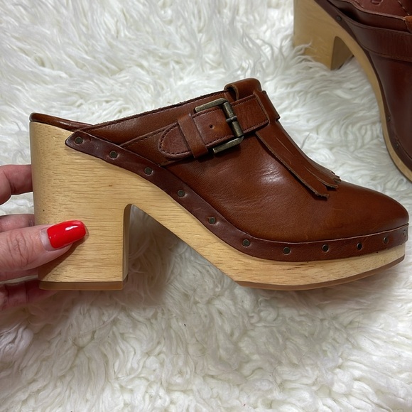 MADEWELL Brown LEATHER CLOG HEEL - Picture 2 of 13
